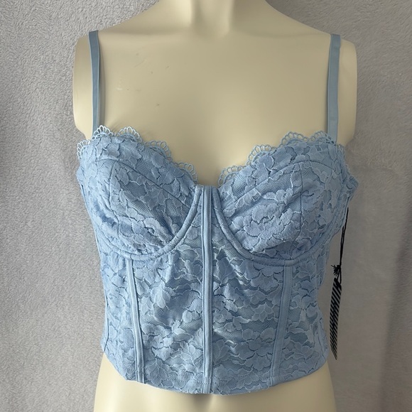 Lace‎ Bustier Top in Light Blue - Picture 1 of 4